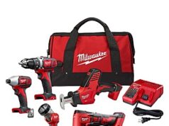 $299.00 – Milwaukee M18 18V Lithium-Ion Cordless Combo Kit (5-Tool) with (2) Batteries, Charger and Tool Bag $299 at Home Depot Milwaukee M18 5-Tool Combo Kit with two batteries, charger, and tool bag