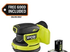 $119.00 – RYOBI ONE+ HP 18V Brushless Cordless 5 in. Random Orbit Sander w/ free 2.0 Ah HIGH PERFORMANCE Battery – $119 @ Home Depot RYOBI ONE+ HP 18V Brushless Cordless 5 in. Random Orbit Sander with free battery