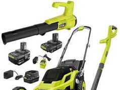 $279.00 – Ryobi ONE+ 18V 13 in. Cordless Battery Push Lawn Mower, String Trimmer, Blower w/ 4.0 Ah & 2.0 Ah Battery & (2) Chargers $279 Ryobi ONE+ cordless lawn mower, string trimmer, and blower kit with batteries and chargers