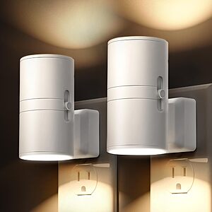 2-Pack L Lohas LED Adjustable Wall Plug Night Light deal 2-Pack L Lohas LED Adjustable Wall Plug Night Light (3000K)