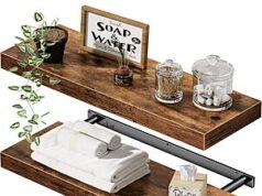 $9.98 – *:2-Pack 15.7″ QEEIG Bathroom Floating Shelves (Rustic Brown) at Amazon 9982pack 157 qeeig bathroom product image