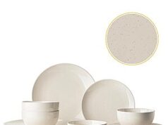 $24.99 – Dafuceramic Plates and Bowls Sets, 12 Pieces Modern Stoneware Dinnerware Set for 4 Kitchen Dinner Set Ceramic Dishware Dishes Set Microwave and Dishwasher Safe (White) Dafuceramic Modern Stoneware Dinnerware Set for 4 on Amazon