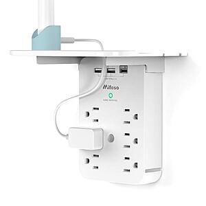 MIFASOPOWER 6-Outlet Wall Outlet Extender Deal MIFASOPOWER 6-Outlet Wall Outlet Extender with USB & USB C Ports