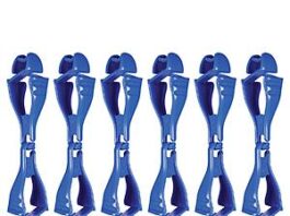 6-Pack Ergodyne Squids 3400 Glove Clip Holder in blue