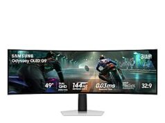 $799.99 – Samsung 49″ Odyssey OLED G9 (G91SD) Dual QHD QD-OLED G-Sync Compatible Curved Gaming Monitor Samsung Odyssey OLED G9 gaming monitor with adjustable stand