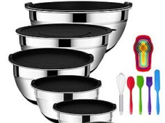 $28.77 – 20-Piece Rottay Stainless Steel Nesting Mixing Bowls Set w/ Airtight Lids & 3 Grater Attachments + Free Shipping w/ Prime or on $35+ 20-Piece Rottay Stainless Steel Nesting Mixing Bowls Set with Airtight Lids and Grater Attachments