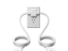 $16.49 – NTONPOWER Flat Plug Split Double Extension Cord with Multiple Outlets and Surge Protector