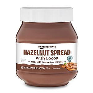 Amazon Fresh Hazelnut Spread deal 26.5-Oz Amazon Fresh Hazelnut Spread with Cocoa