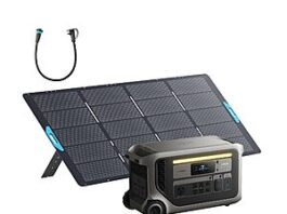 Anker SOLIX F3000 portable power station with solar panel