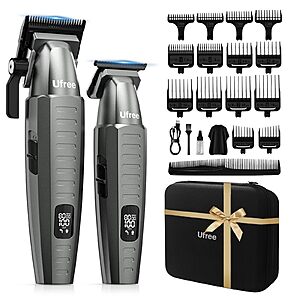 Ufree Professional Clippers & Trimmers Deal Ufree Professional Cordless Clipper & Trimmer Set in black