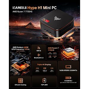 KAMRUI Mini PC on sale at Amazon KAMRUI Mini PC with AMD Ryzen 7 7735HS processor