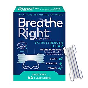 Buy Breathe Right Nasal Strips at Discounted Price on Amazon 44-Count Breathe Right Extra Strength Nasal Strips (Clear) on Amazon