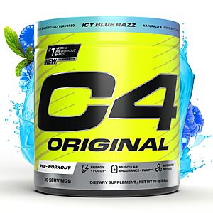 C4 Performance Energy on sale at Amazon C4 Performance Energy Cellucor C4 Original Pre-Workout in Icy Blue Razz