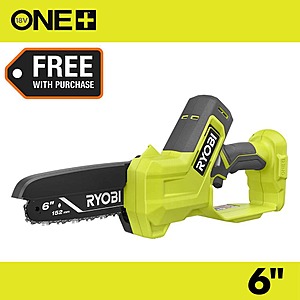Ryobi 6" pruning mini chainsaw at Home Depot Ryobi 6" pruning mini chainsaw on sale
