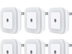 $5.99 – 6-Pack Uigos Plug-In LED Night Light with Dusk to Dawn Smart Sensor (Daylight White)
