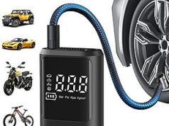 $14.99 – Portable JUSUOX Tire Inflator – Cordless Air Compressor with Digital Gauge, 150 PSI Portable JUSUOX Tire Inflator with digital gauge