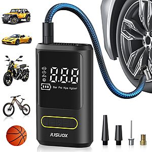 JUSUOX Portable Air Compressor Portable JUSUOX Tire Inflator with digital gauge