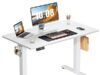 $63.57 – Sweetcrispy Electric Standing Desk Adjustable Height – Spacious Workspace for Maximum Productivity Sweetcrispy Electric Standing Desk offering adjustable height and dual-panel workspace
