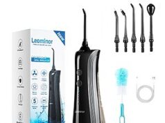 $6.99 – Revolutionary Leominor Cordless Water Dental Flosser at Unbeatable Leominor Cordless Water Dental Flosser with 230mL Tank (Black)