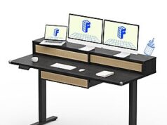 $119.99 – Flexispot Q4 One-Piece Standing Desk with Rattan Drawer & Monitor Shelf: 55″ x 24″ (Black) , 48″ x 24″ (Black) + Free Shipping Flexispot Q4 One-Piece Standing Desk with Rattan Drawer and Monitor Shelf in black