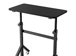 31.5" Huanuo Small Adjustable Height Portable Rolling Standing Desk in black