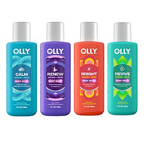 OLLY Body Wash Mixed Pack deal OLLY Body Wash Mixed Pack with four bottles