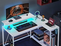 $59.79 – Pinmoco 42″ Reversible L-Shaped Computer Desk w/ Monitor Stand, Cup Holder & Headset Hooks (White) + Free Shipping Pinmoco 42" Reversible L-Shaped Computer Desk w/ Monitor Stand, Cup Holder & Headset Hooks (White)