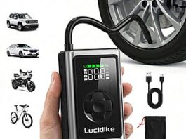 Lucklike 150 PSI Portable Air Compressor Tire Inflator + Free Shipping