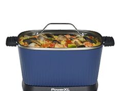$43.58 – 7.5-Qt PowerXL StirMax 9-in-1 Digital Multi-Cooker w/ Automatic Paddle to Stir & Shred 7.5-Qt PowerXL StirMax Multi Cooker in black with automatic paddle