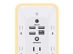$8.98 – HANYCONY 10-in-1 Outlet Extender w/ Night Light & 4 USB Ports + Free Shipping w/ Prime or on $35+ HANYCONY 10-in-1 Outlet Extender with Night Light and 4 USB Ports