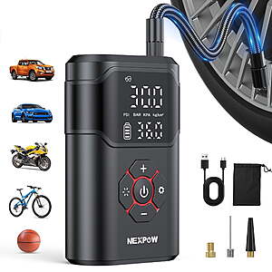 NEXPOW Portable Air Compressor Deal NEXPOW Portable Tire Inflator Air Compressor on sale at Walmart