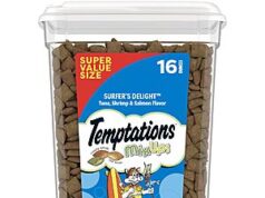 $17.80 – Temptations Cat Treats MixUps Surfer’s Delight Deal: or less for 3 with S&S Multibuy, Extra 25% Off Temptations Cat Treats MixUps Surfer's Delight in tubs