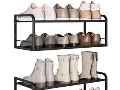 $15.99 – 2-Pack 2-Tier Nanagiftree Carbon Steel Wall Mount Shoe Racks (White or Black) + Free Shipping w/ Prime or on $35+ 2-Pack 2-Tier Nanagiftree Carbon Steel Wall Mount Shoe Racks