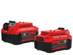 $79.00 – CRAFTSMAN V20 20 -Volt 2 -Pack Lithium-ion ( 4.0 Ah ) | CMCB204-2 $79 CRAFTSMAN V20 20 -Volt 2-Pack Lithium-ion Batteries