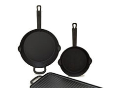 $50.00 – 4-Piece Bobby Flay by GreenPan Pre-Seasoned Cast Iron Skillet Cookware Set (Black) – $50 + Free Shipping 4-Piece Bobby Flay by GreenPan Pre-Seasoned Cast Iron Skillet Cookware Set (Black)