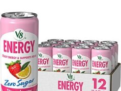$10.45 – 12-Pack 11.5-Oz V8 Energy Zero Sugar Strawberry Lemonade w/ S&S + Free Shipping w/ Prime or on orders over $35 12-Pack 11.5-Oz V8 Energy Zero Sugar Strawberry Lemonade with Amazon logo