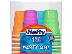 $7.97 – 100-Count 16-Oz Hefty Party On Disposable Plastic Cups (Assorted Colors) w/ S&S + Free Shipping 100-Count Hefty Party On Disposable Plastic Cups Assorted Colors