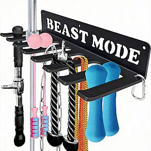Bliocefo Gym Organizer on Sale Bliocefo 8-Hook Heavy-Duty Wall-mounted Organizer in a gym setting