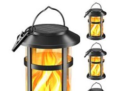 $22.09 – 4-Pack Otdair Flickering Flame Solar Lanterns Outdoor + Free Shipping 4-Pack Otdair Flickering Flame Solar Lanterns Outdoor