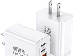 $10.00 – 2-Pack WWB 4-Port USB Wall Charger (40w Max, 20W PD) $10 @ Amazon Two WWB 4-port USB Wall Chargers on a table