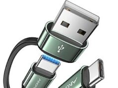 $4.95 – AINOPE 60W 10FT USB C Cable Fast Charging with USB Adapter & More + Free Shipping w/Prime or $35+ AINOPE 60W 10FT USB C Cable with USB Adapter