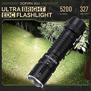 Sofirn SC33 flashlight on sale Sofirn SC33 USB-C rechargeable tactical flashlight