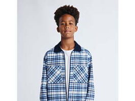 Weekend Academy Boys' Flannel Full Zip Shacket on Walmart