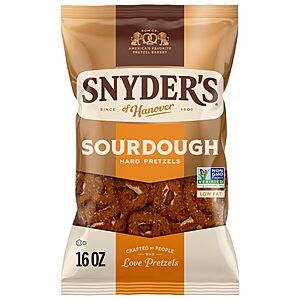 Snyder's of Hanover pretzel sale 16-Ounce Snyder's of Hanover Sourdough Hard Pretzels