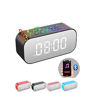 AFK Dual Alarm Clock on sale at Amazon AFK Dual Alarm Clock with Bluetooth Speaker in different colors