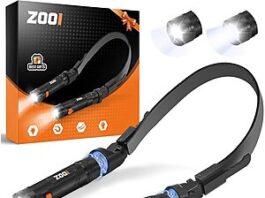 ZOOI Rechargeable Adjustable Neck Flashlight with Detachable Lights