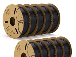 10-Pack Elegoo 1.75mm PLA Black Printer Filament