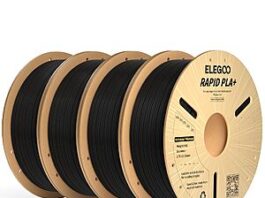 ELEGOO Rapid PLA Plus Filament - Black (4 x 1KG) on sale at Amazon