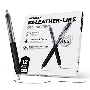 Discounted 12-Count STAGEEK Gel Pens 12-Count STAGEEK Black and Blue Gel Pens