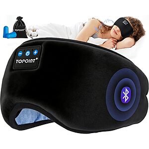Sale: TOPOINT Blackout Sleep Eye Mask w/ Bluetooth Headphones TOPOINT Blackout Sleep Eye Mask with Bluetooth Headphones